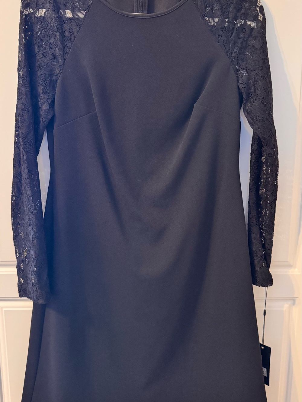 NWT Tommy Hilfiger Black Lace-Sleeve A-Line Dress size 6